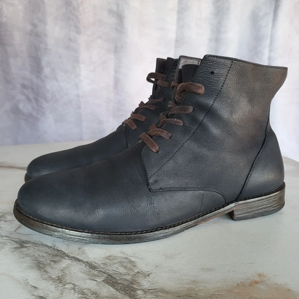 Maison Forte Lace Up Chukka Boots Black Men's Size 10.5 Leather